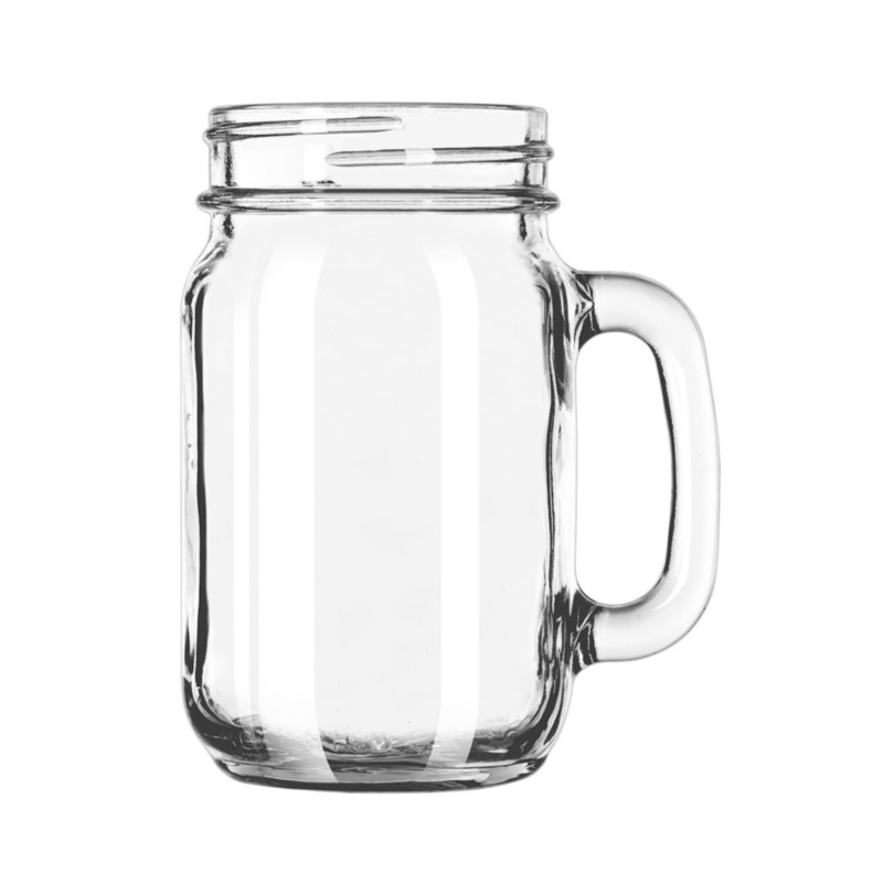 Libbey Plain Drinking Jar with Handle, 16 oz (12-pack)