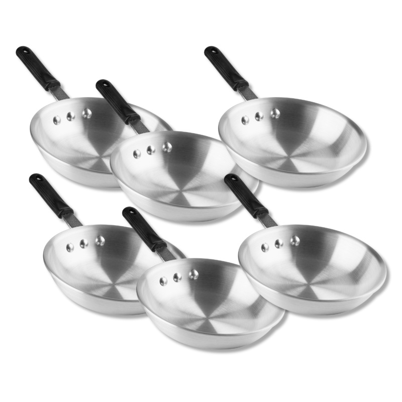 Signaturewares Frying Pan, Aluminum, Natural Finish, 8" (6-pack)