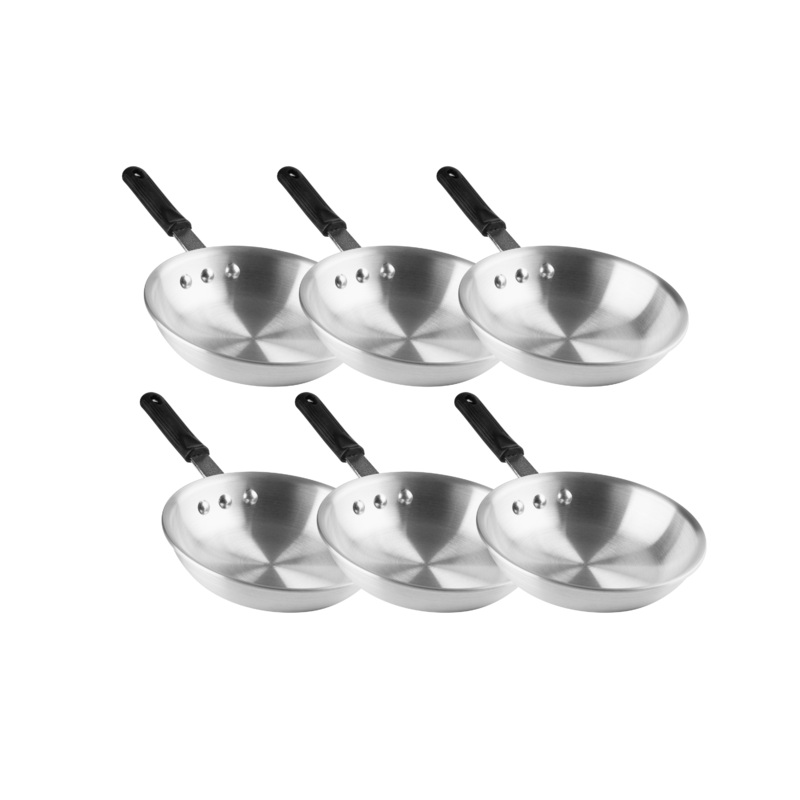 SignatureWares Heavy Duty Frying Pan, Aluminum, Natural Finish, 8" (6-pack)