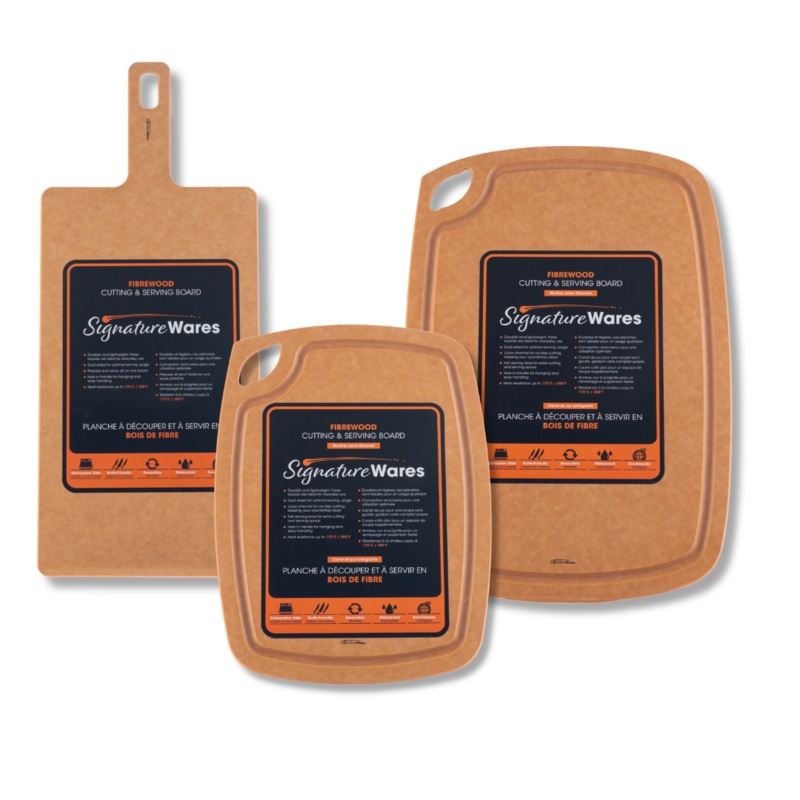 SignatureWares Set of 3 Fibrewood Boards, Natural or Slate