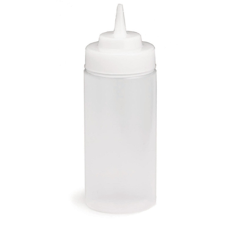 TableCraft WideMouth Squeeze Bottle, 16 oz, 4.2mm Tip Opening, Clear