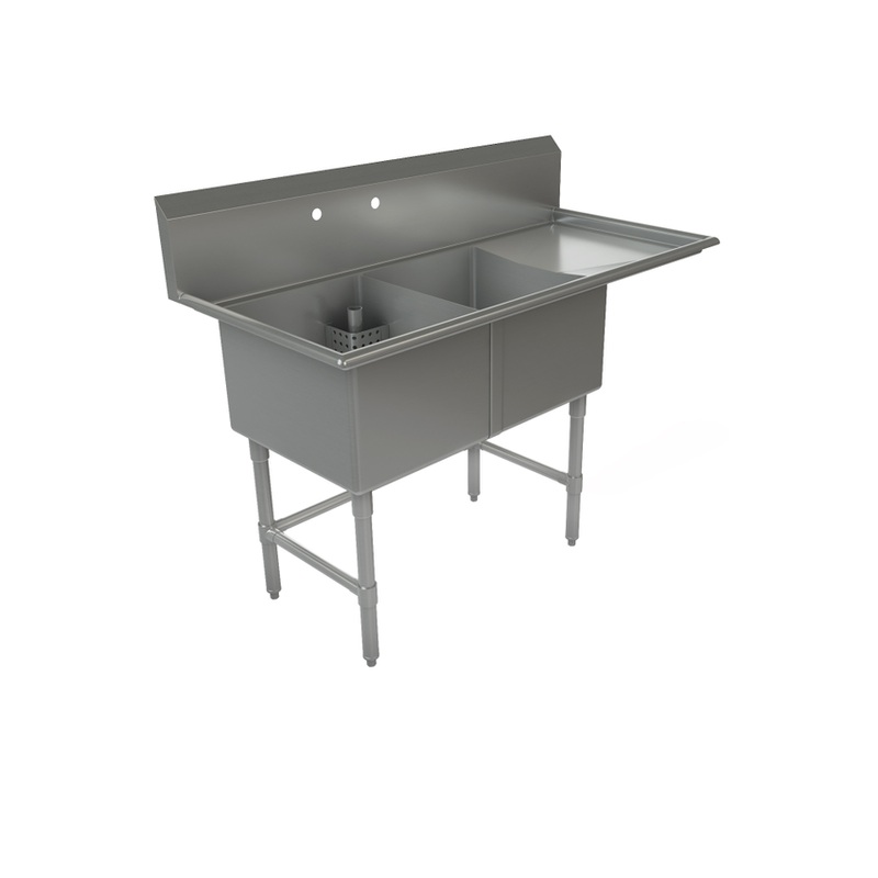 Tarrison TA-CDS218R-KIT Double Compartment Corner Drain Sink, Right Drain Board