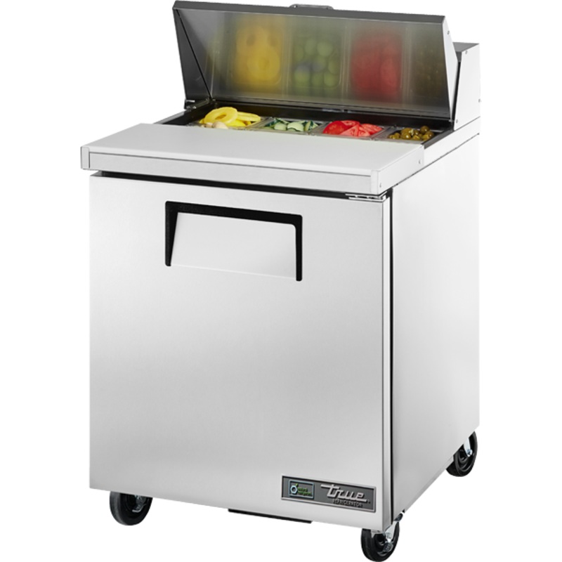 True TSSU-27-08-HC 27" Single Door Sandwich/Salad Food Prep Table Refrigerator, 8 Pan