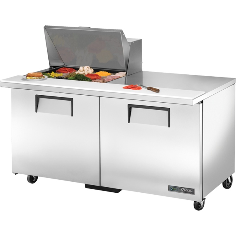 True TSSU-60-12M-B-HC 60" Mega Top Double Door 12 Pan Sandwich/Salad Prep Table,