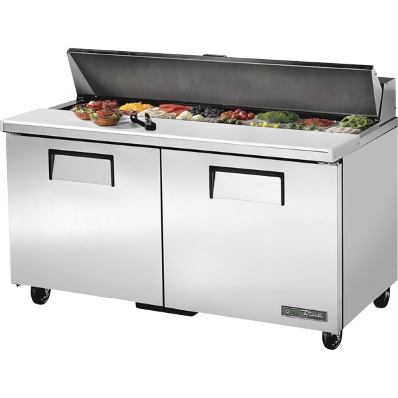 True TSSU-60-16-HC 60" 16 Pan Double Door Sandwich/Salad Food Prep Table Refrigerator