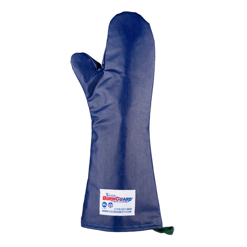 Tucker Safety Burnguard Conventional Oven Mitt, 18", QuicKlean/Blue