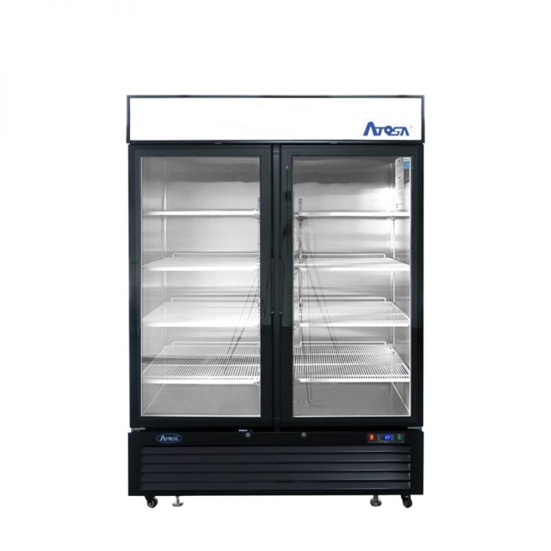 Atosa MCF8723GR Double Glass Door Merchandiser Refrigerator, 55", 115/60/1, Black