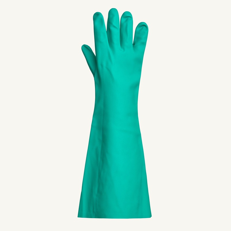 Superior Glove Chemstop Nitrile Glove, 19", Green (1 Pair)