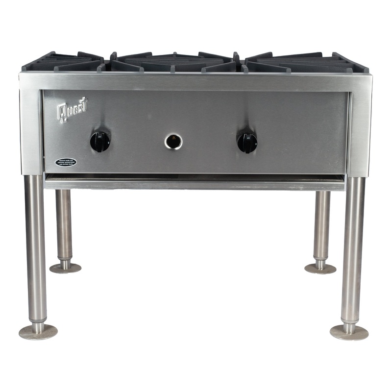 Quest Gas Stock Pot Cooktop, 2 Burners Wide, Natural Gas, FINAL SALE
