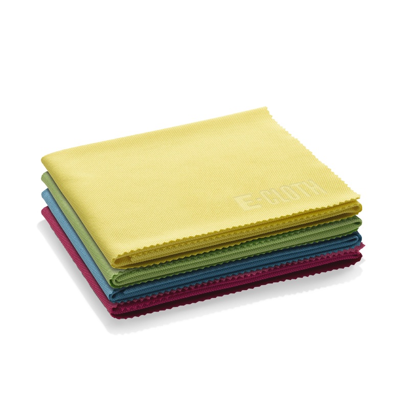 E-Cloth Glass and Polishing Cloths, Microfiber, Assorted Colours (4-pack), FINAL SALE