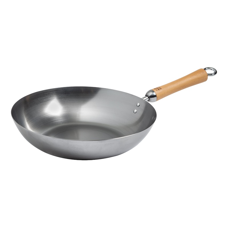 Joyce Chen Classic Series Stir Fry Pan, 12", Carbon Steel/Birch Handle