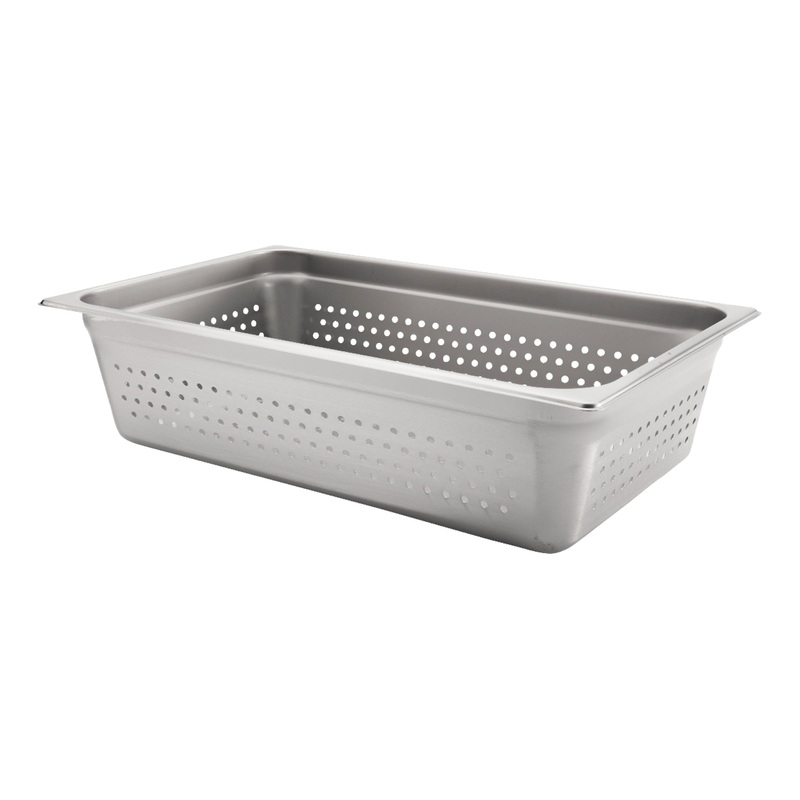 Browne Full Size Perforated Food Pan, 22 Gauge, Stainless Steel