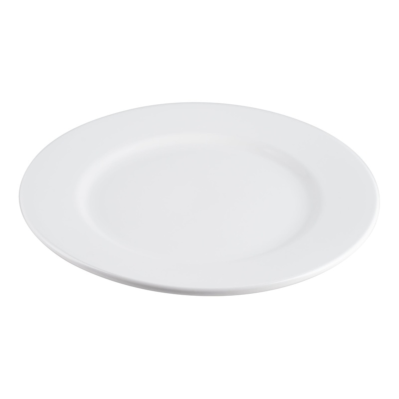 Browne Palm Presentation Plate, 12", White (12-pack)