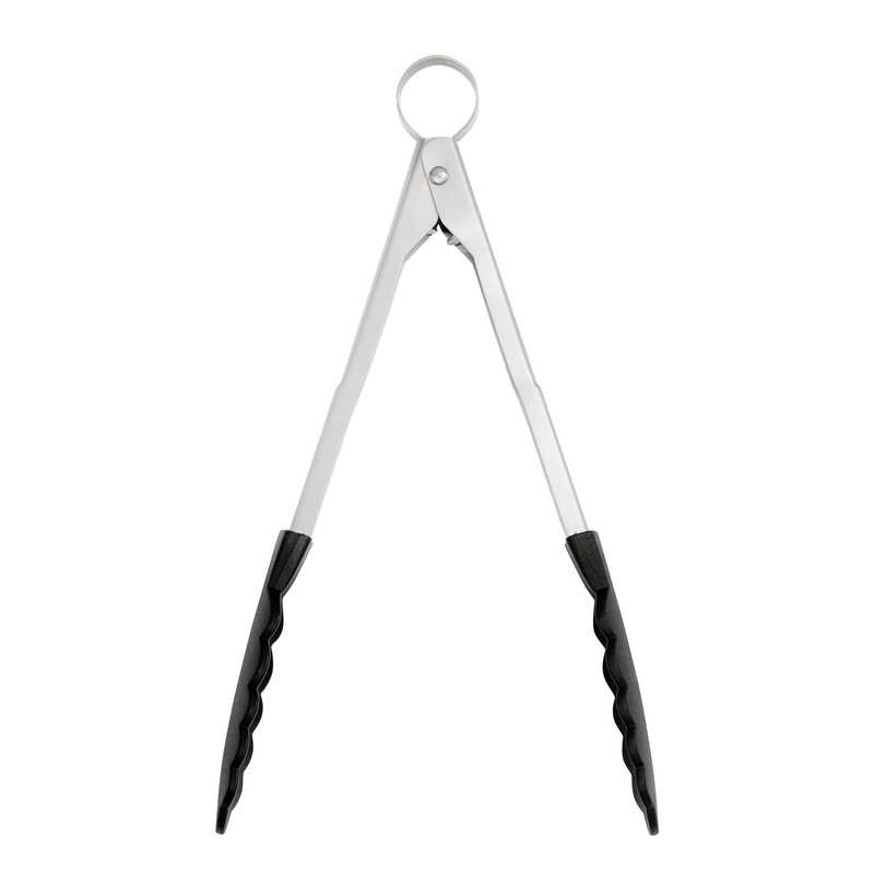 Cuisipro Nylon Non-Stick Locking Tongs, Stainless Steel/Black