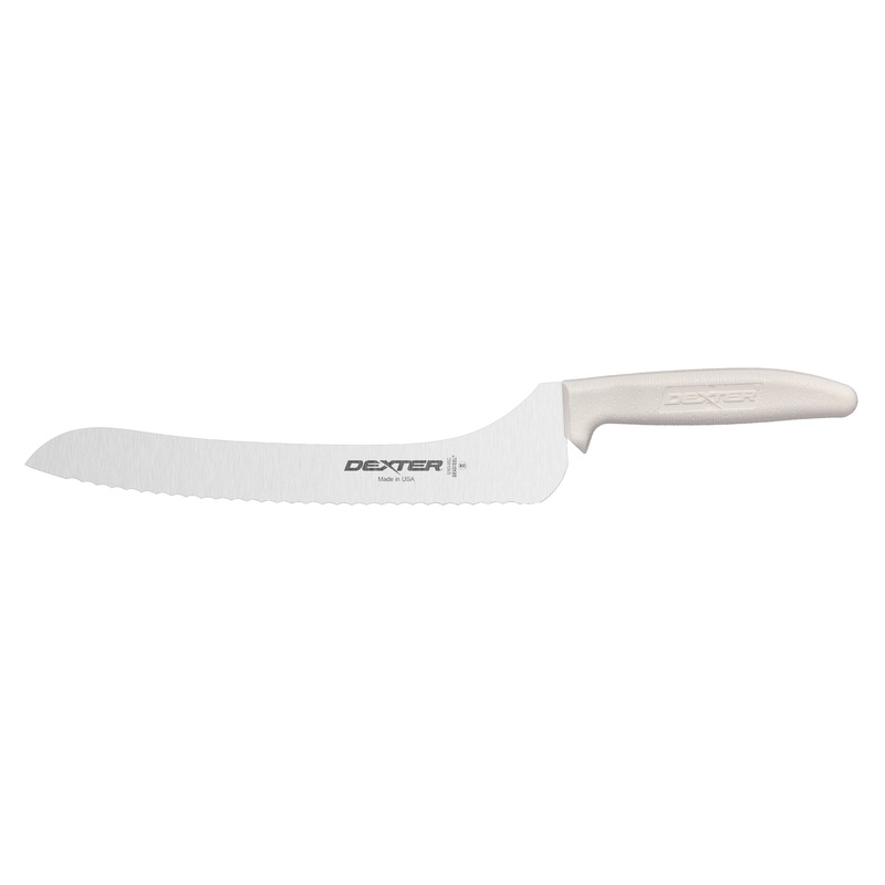 Dexter Sani-Safe Offset Bread Knife, Scalloped Edge, 9", White
