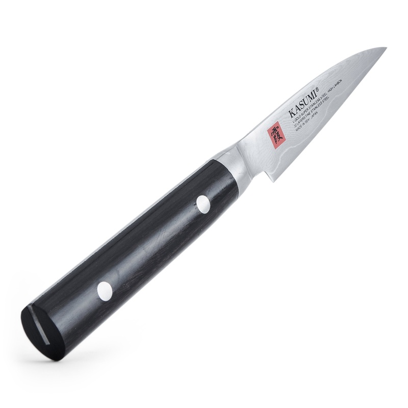 Kasumi Damascus Paring Knife, 3", Black