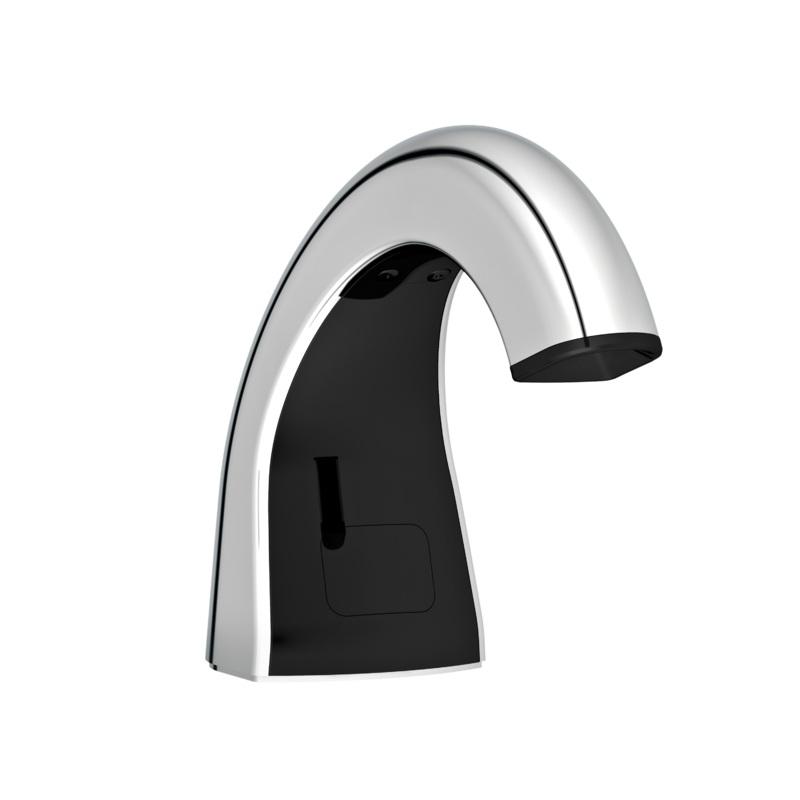 Rubbermaid OneShot Touch-Free Soap Dispenser, Chrome/Black, FINAL SALE