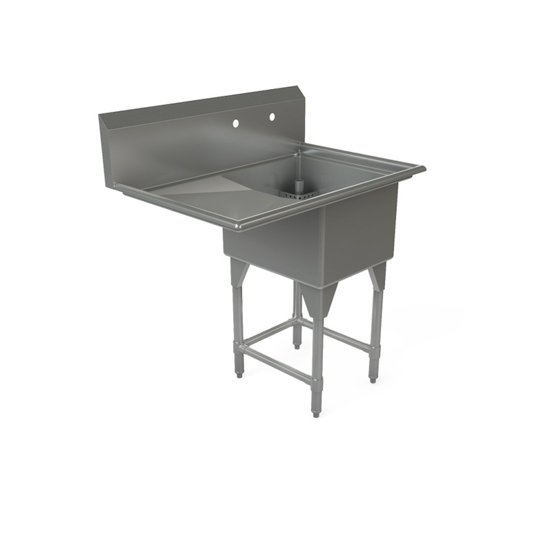 Tarrison TA-CDS118L-KIT Single Compartment Corner Drain Sink, Left Drain Board