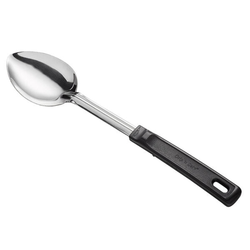 Vollrath Grip N Serve Solid Basting Spoon, Stainless Steel/Black Handle