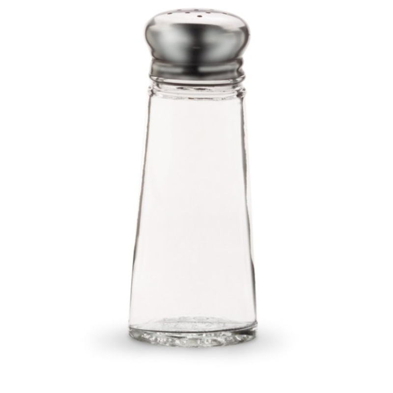 Vollrath Traex Dripcut Salt & Pepper Shaker, 3 oz, Glass/Stainless Steel