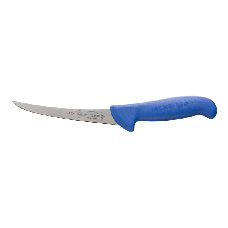 F. Dick ErgoGrip Curved Flexible Boning Knife, 6", Blue