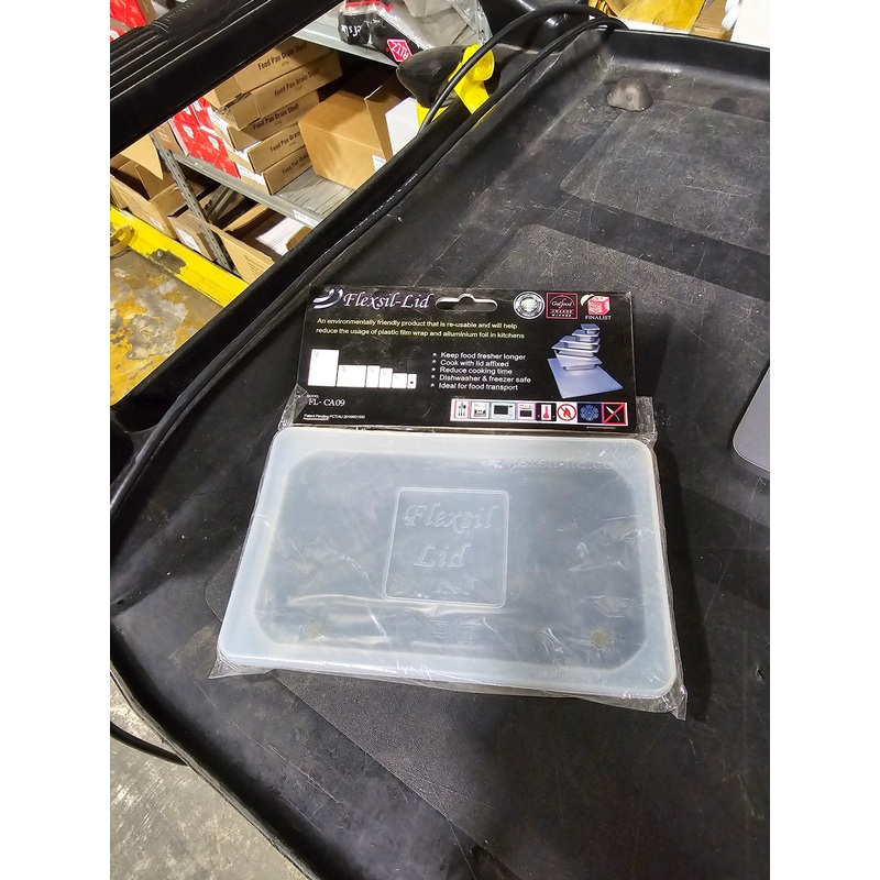 Flexsillid 1/9 Size Food Pan Lid, Translucent Silicone, FINAL SALE