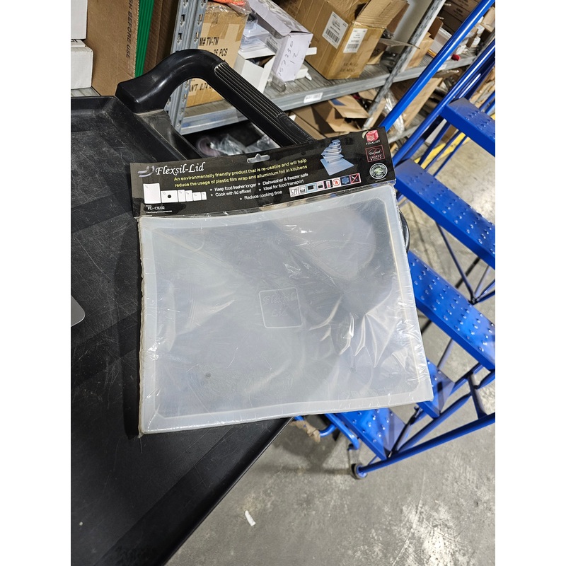 Flexsillid Half Size Food Pan Lid, Translucent Silicone, FINAL SALE