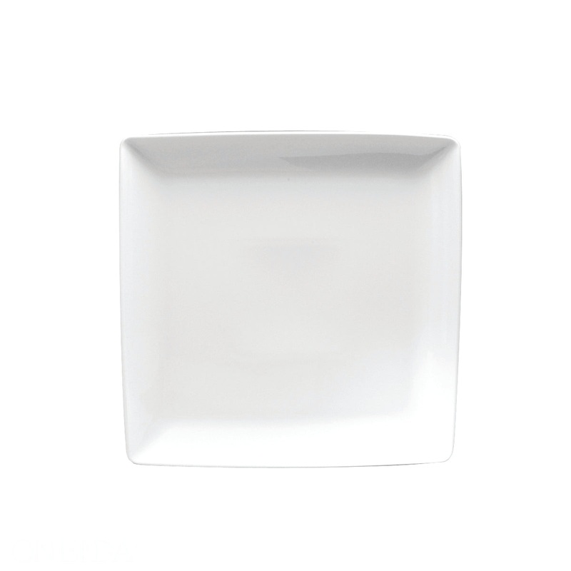 Oneida Fusion Square Plate, 9.5", White, FINAL SALE