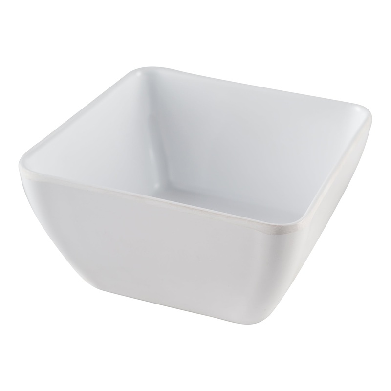 TableArt Square Bowl, White Plastic, FINAL SALE
