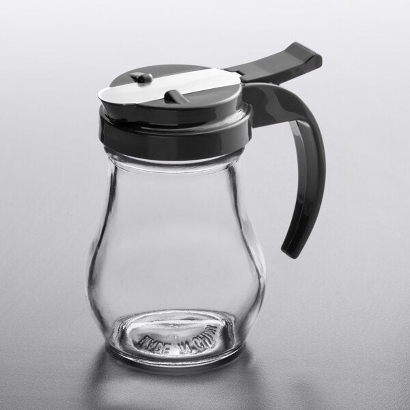 Vollrath Dripcut Syrup Dispenser, 6 oz, Glass/Plastic, Almond, FINAL SALE