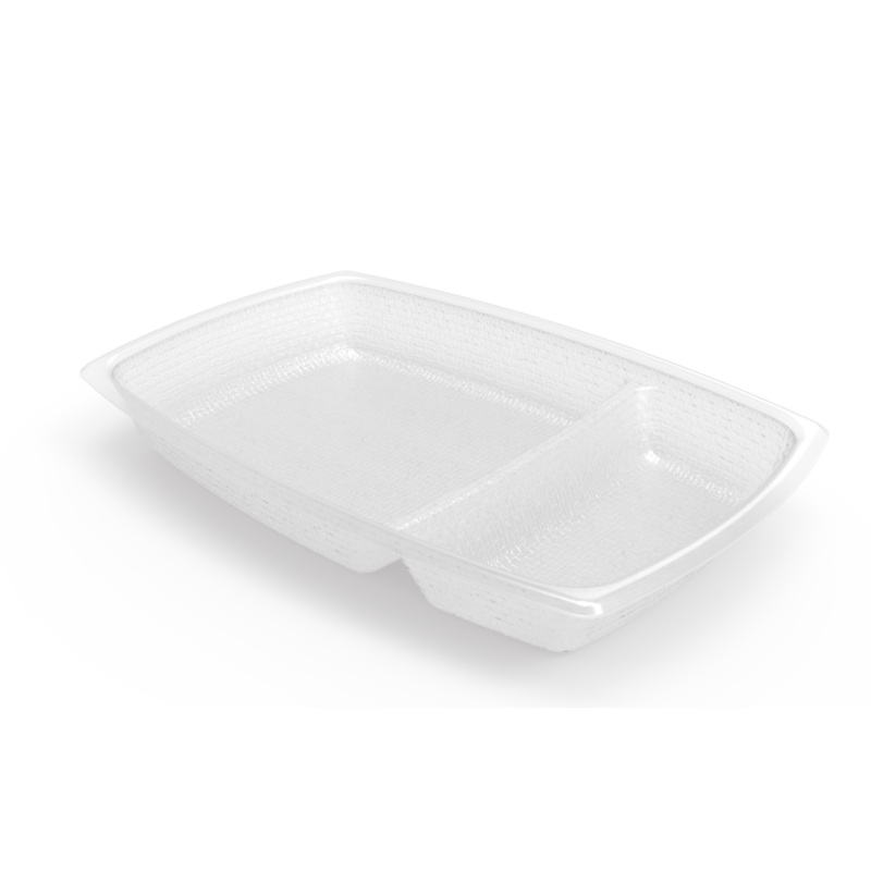 Aladdin Temp-Rite Two Cavity Entree Dish, 12 oz, White (2000-pack), FINAL SALE