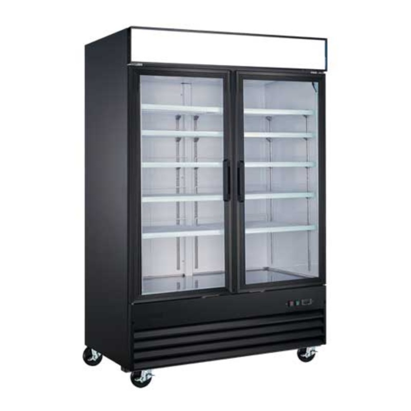 EFI X-Line F2-49GDVCX 49" Double Glass Door Freezer, Black