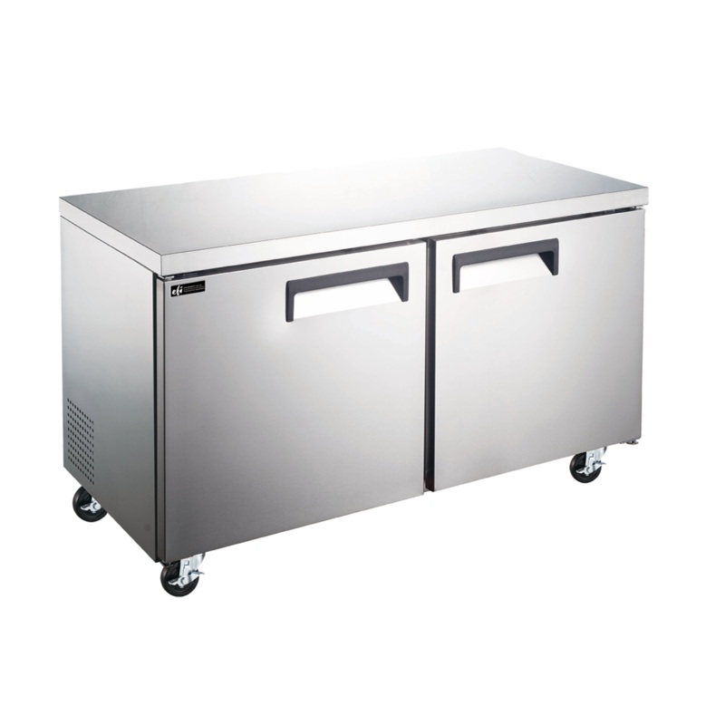 EFI X-Line FUDR2-60VCX 60" Double Door Undercounter Freezer, Stainless Steel