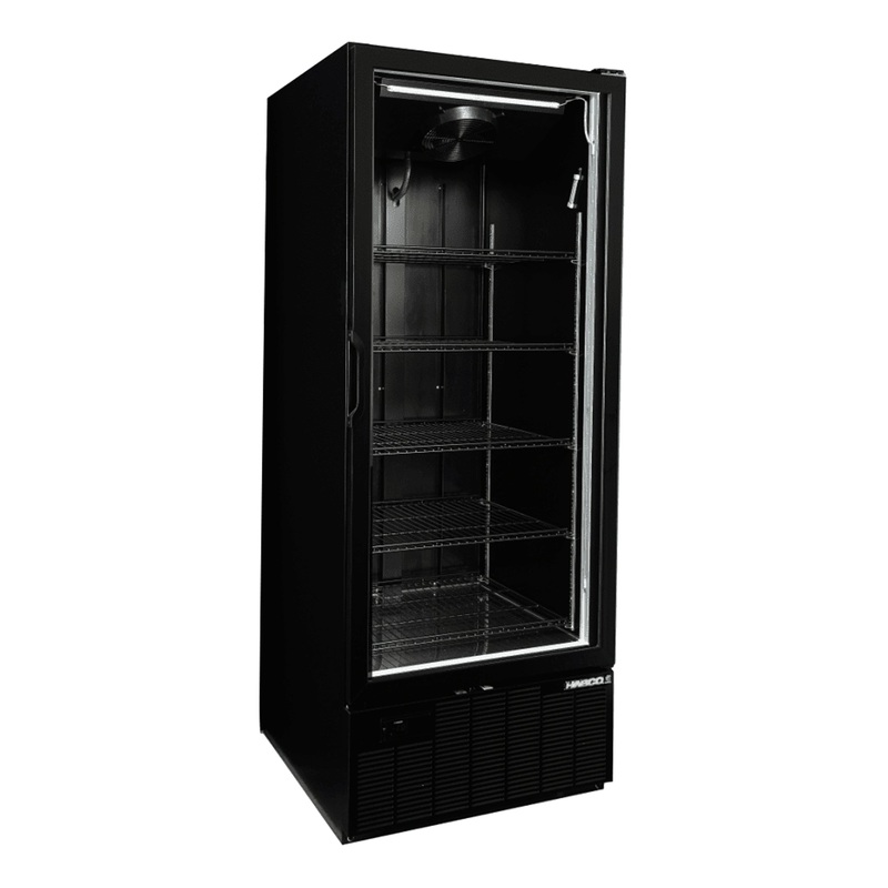 Habco SF28HCBATDM Single Glass Swing Tall Door Merchandiser Freezer, 30", Black/Black, 115V