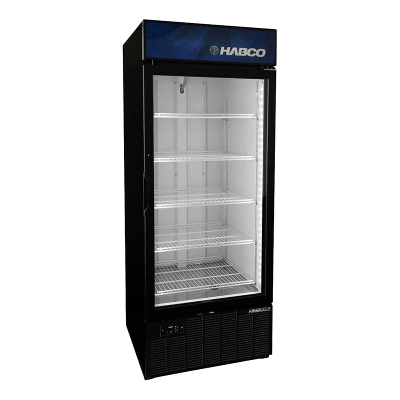 Habco SF28HCBXTDM Single Glass Swing Tall Door Merchandiser Freezer, 30", Black/White, 115V