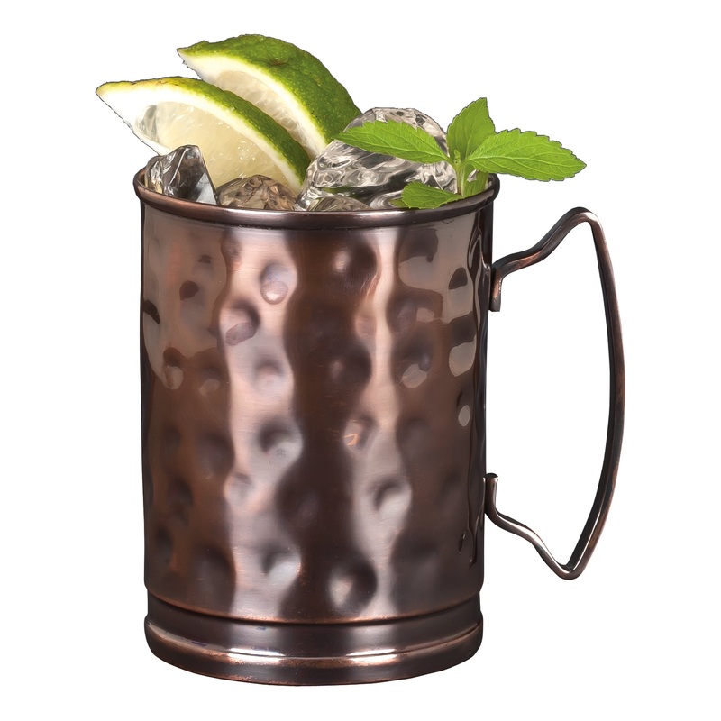Libbey World Tableware Hammered Moscow Mule Cup, 14 oz, Metal (12-pack)