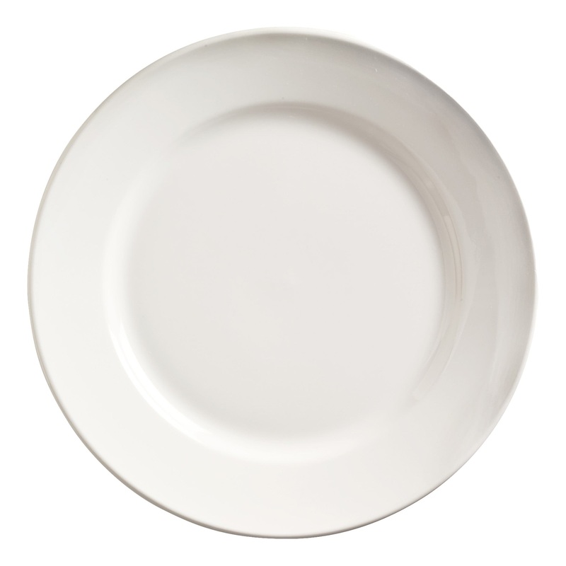 Libbey World Tableware Porcelana Wide Rim Plate, 7 1/8", White (36-pack)