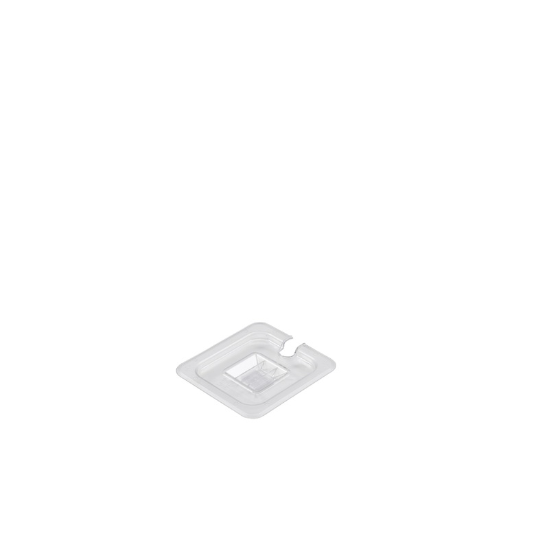 1/6 Polycarbonate GN Notched Lid Clear