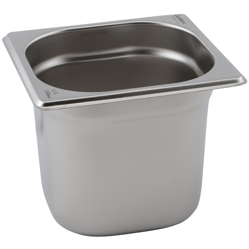 St/St Gastronorm Pan 1/6 - 65mm Deep