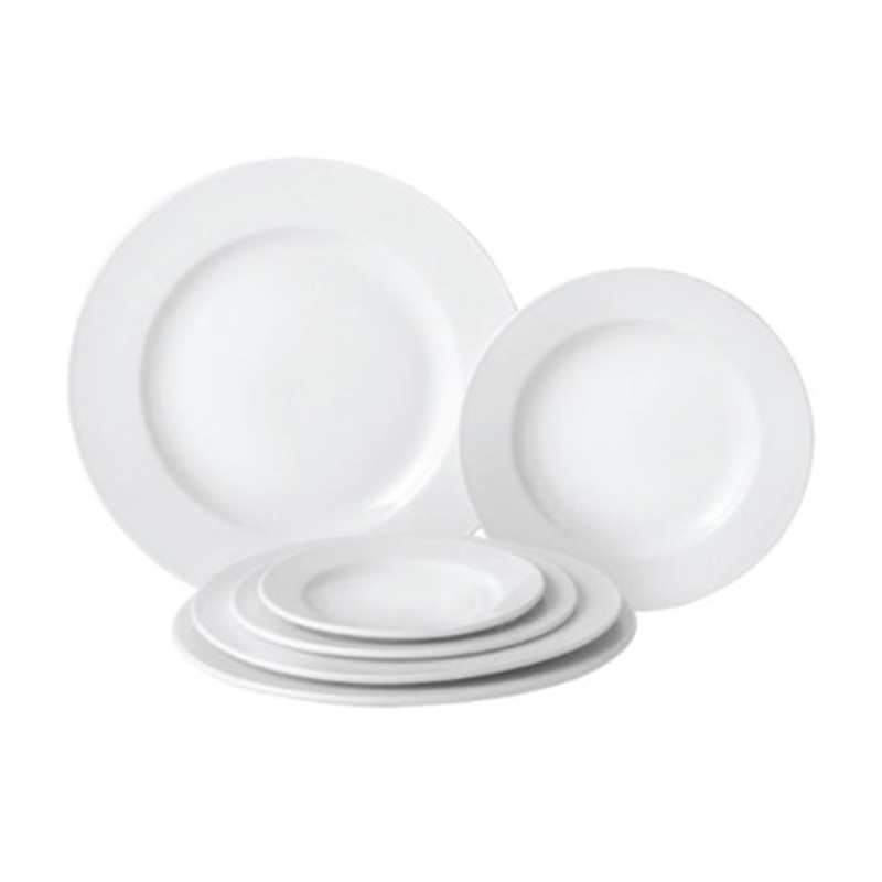Tableware Solutions Pure White Wide Rim Plate, 8" (6-pack)