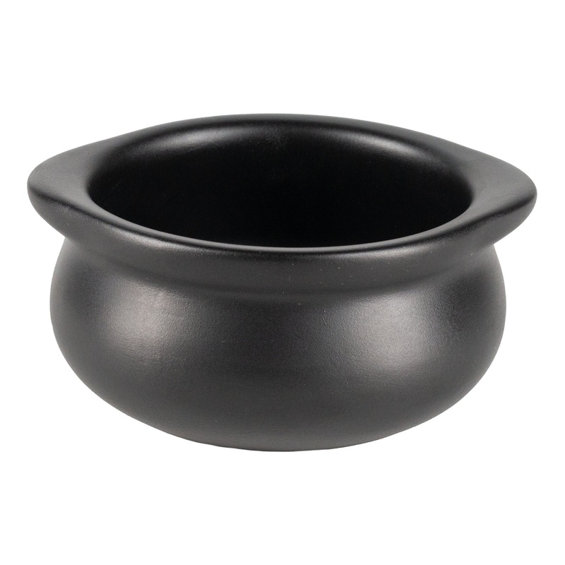 Tuxton Onion Soup Crock, 12 oz, Black (12-pack)