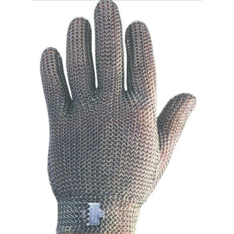 Cut resistant glove woven steel chain