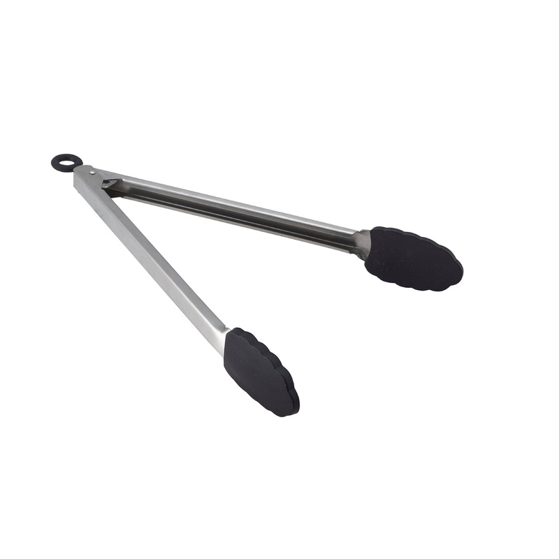 St/St Locking Tongs with Silicone Tip 30cm/12"