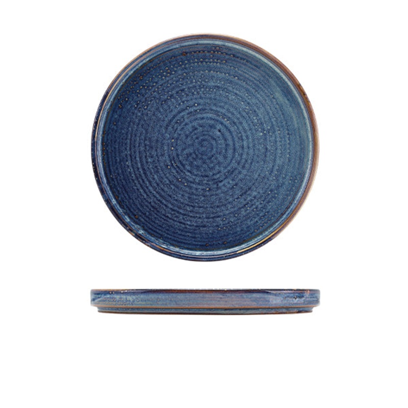 Terra Porcelain Aqua Blue Low Presentation Plate 21cm