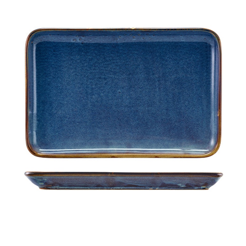 Terra Porcelain Aqua Blue Rectangular Platter 30 x 20cm
