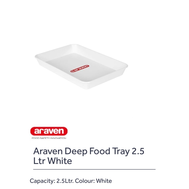 Araven Araven Deep Food Tray 2.5 Ltr White