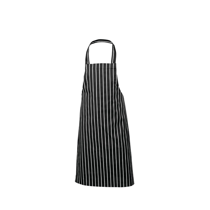 Ego Chef Black Butchers Stripe Bib Apron 70x100cm