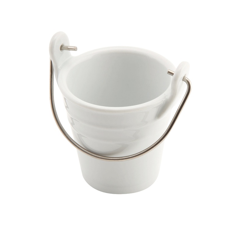 Ceramic Bucket W/ St/St Handle 6.5cm Dia 10cl