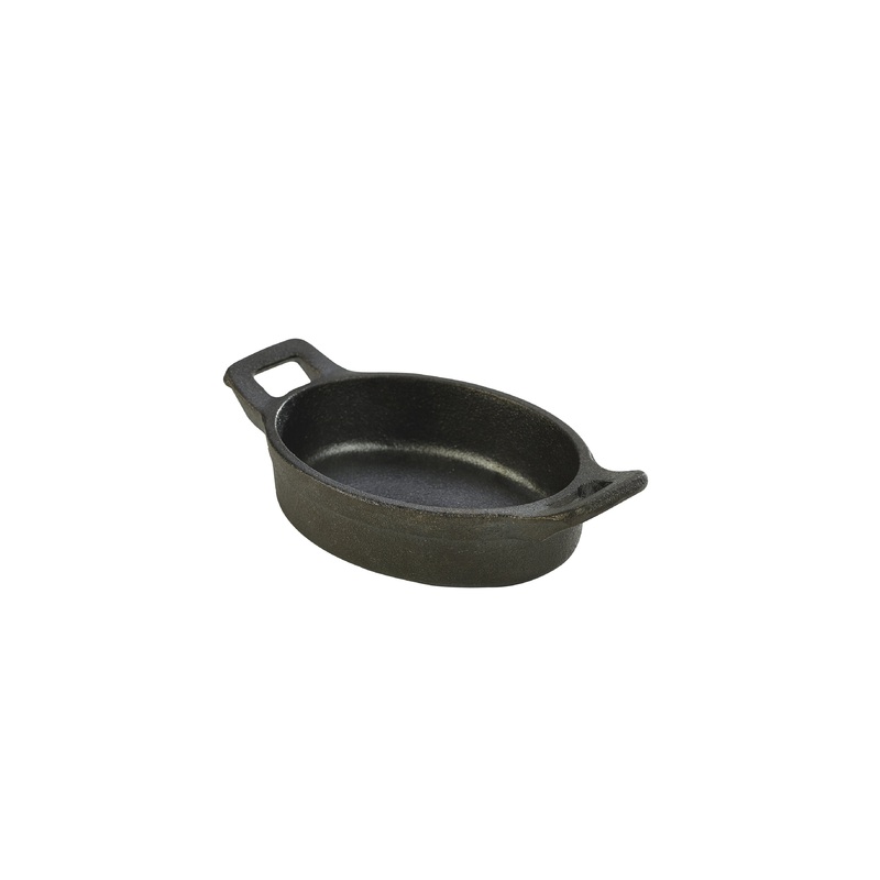 Mini Cast Iron Oval Eared Dish 12 x 9 x 3cm 6 pack