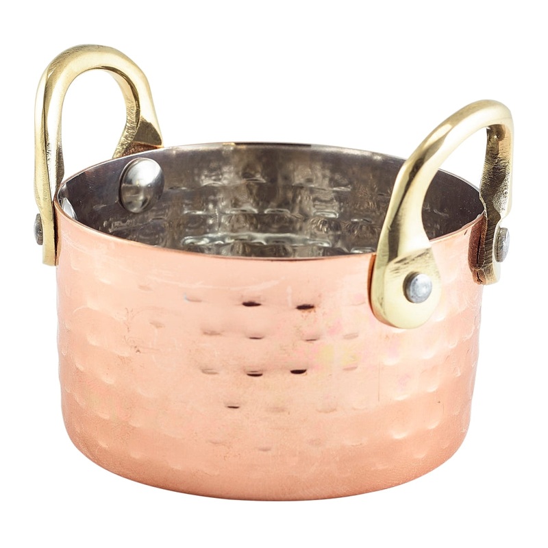 Mini Hammered Copper Casserole Dish 8.2 x 5cm